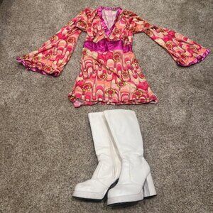 Flower Power 1970's dress and Boots Costume